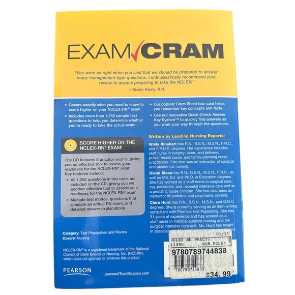 Exam Cram NCLEX-RN Practice Questions Third Edition - Picture 2 of 8